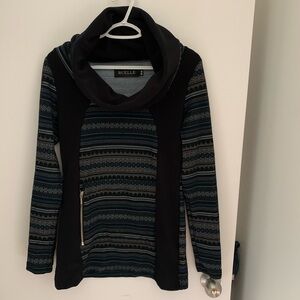 Black and Gray Patterned Women's tunic